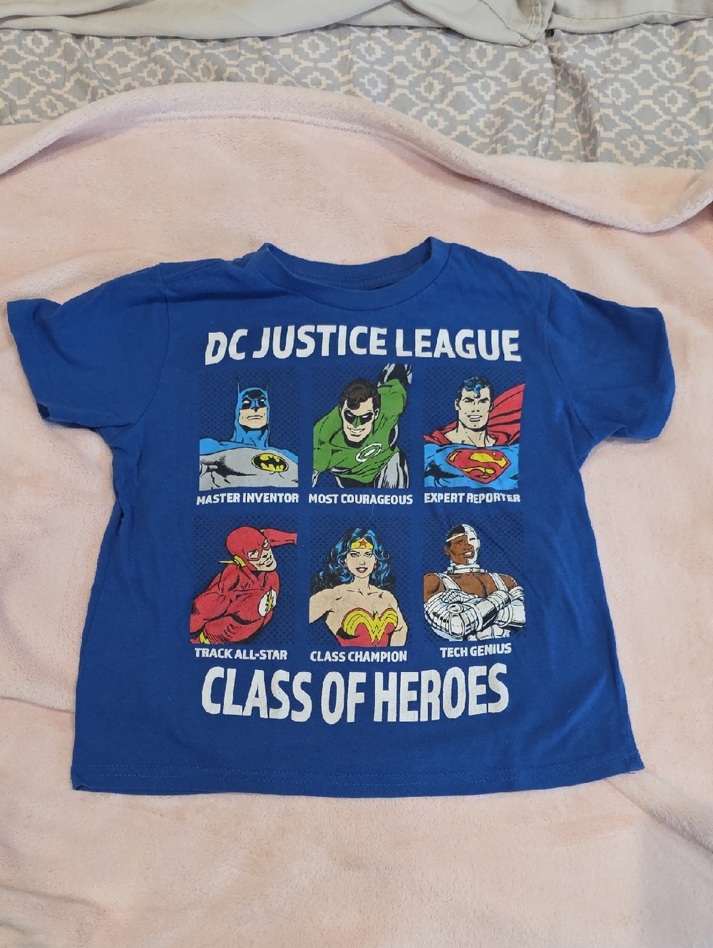 DC Royal Blue Justice League 'Class of Heroes' Graphic Tee